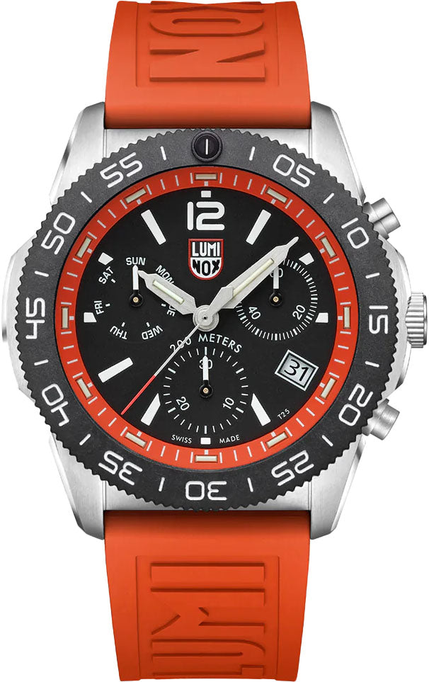 Luminox Watch Sea Pacific Diver Chronograph 3140 Black Orange - Black