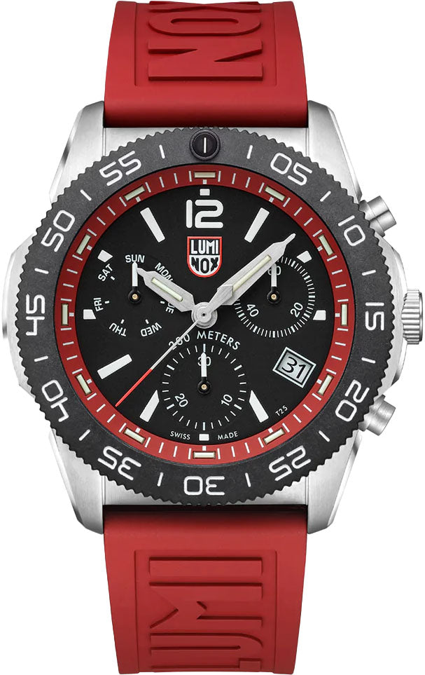Luminox Watch Sea Pacific Diver Chronograph 3140 Black Red - Black