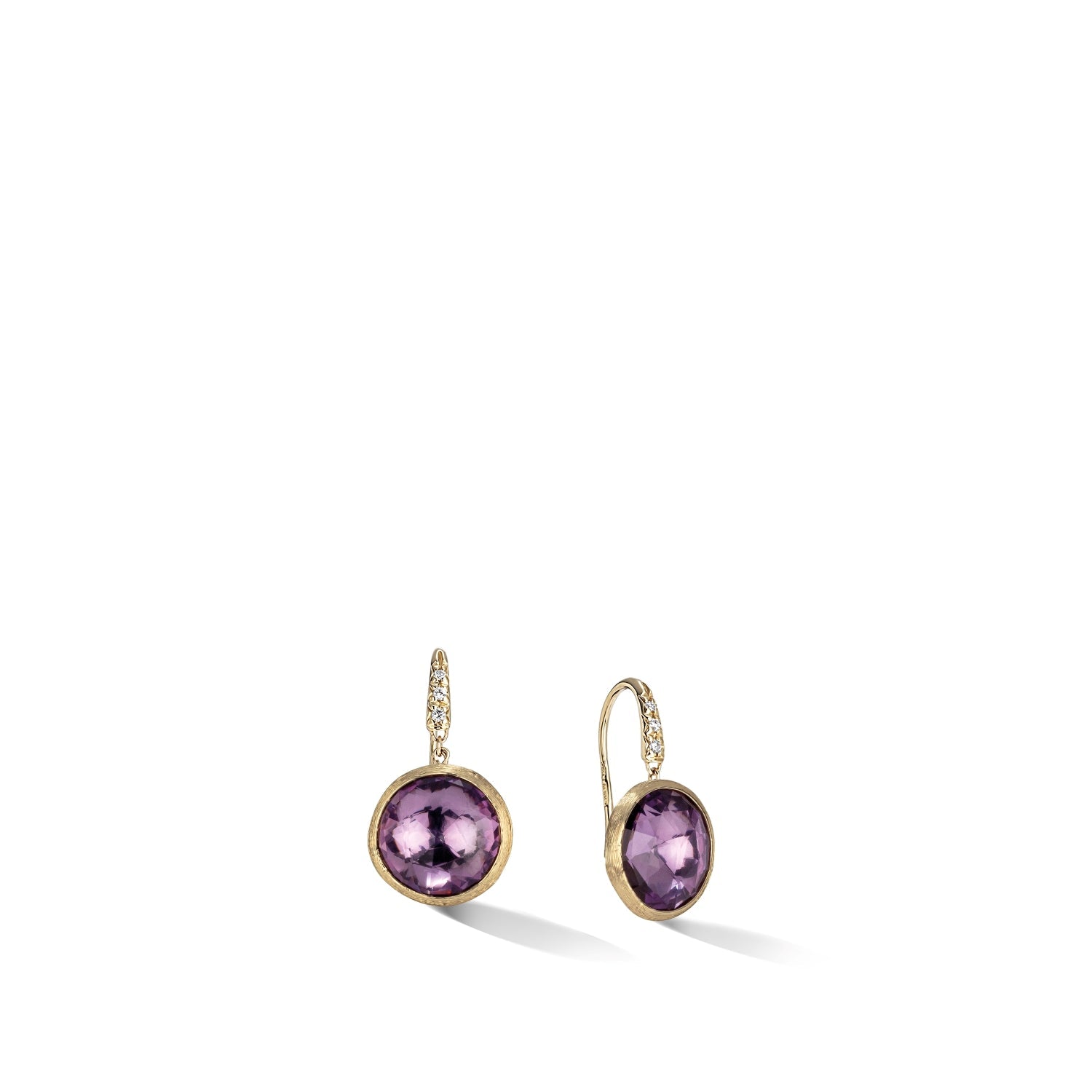 Marco Bicego Jaipur 18ct Yellow Gold Amethyst Diamond Drop Earrings