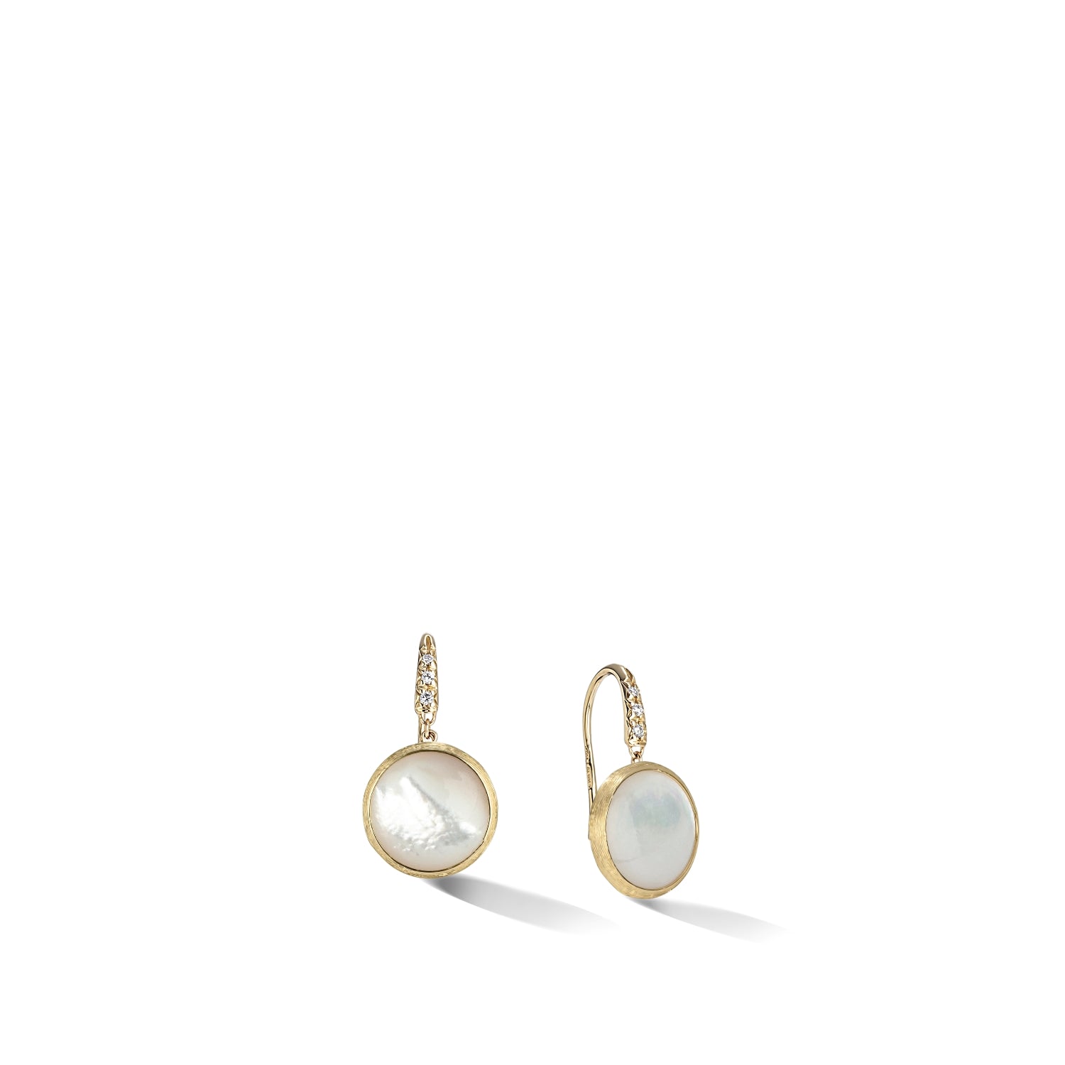 Marco Bicego Jaipur 18ct Yellow Gold Mother of Pearl Diamond Drop Earrings