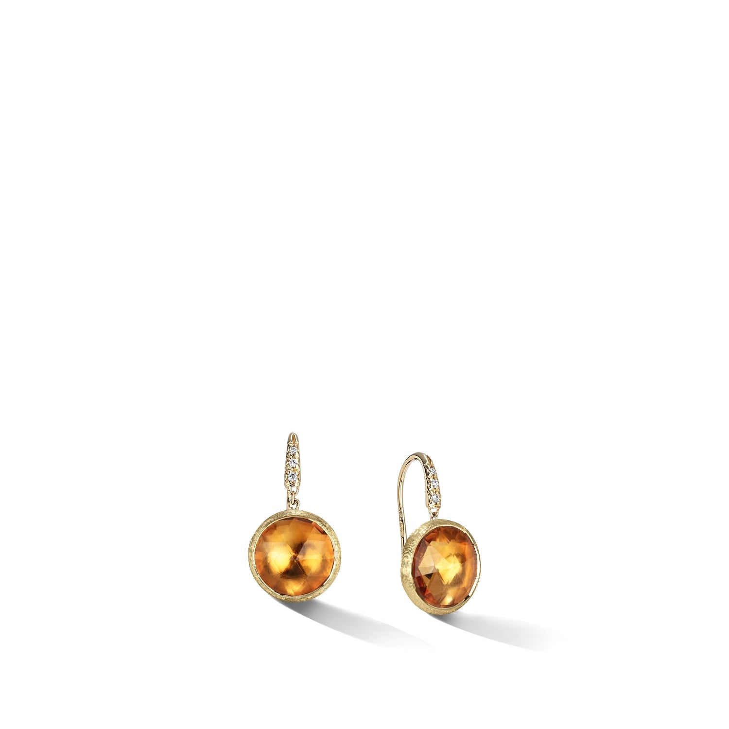 Marco Bicego Jaipur 18ct Yellow Gold Yellow Quartz Diamond Drop Earrings