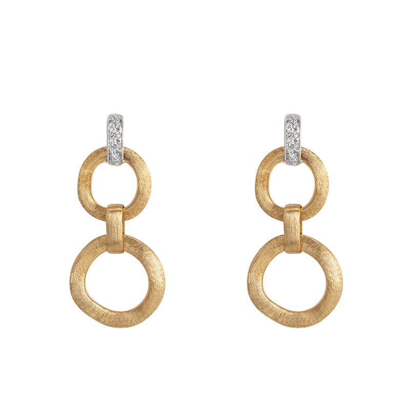 Marco Bicego Jaipur Link 18ct Yellow Gold Diamond Circle Drop Earrings - Gold