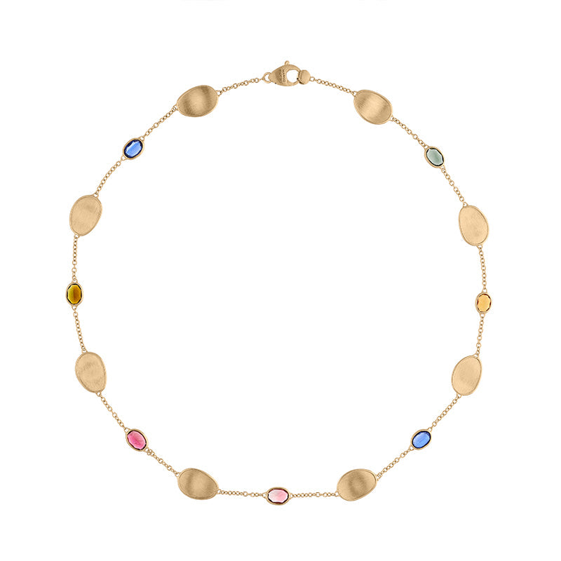 Marco Bicego Lunaria 18ct Yellow Gold Mixed Gemstone Necklace D - Yellow Gold
