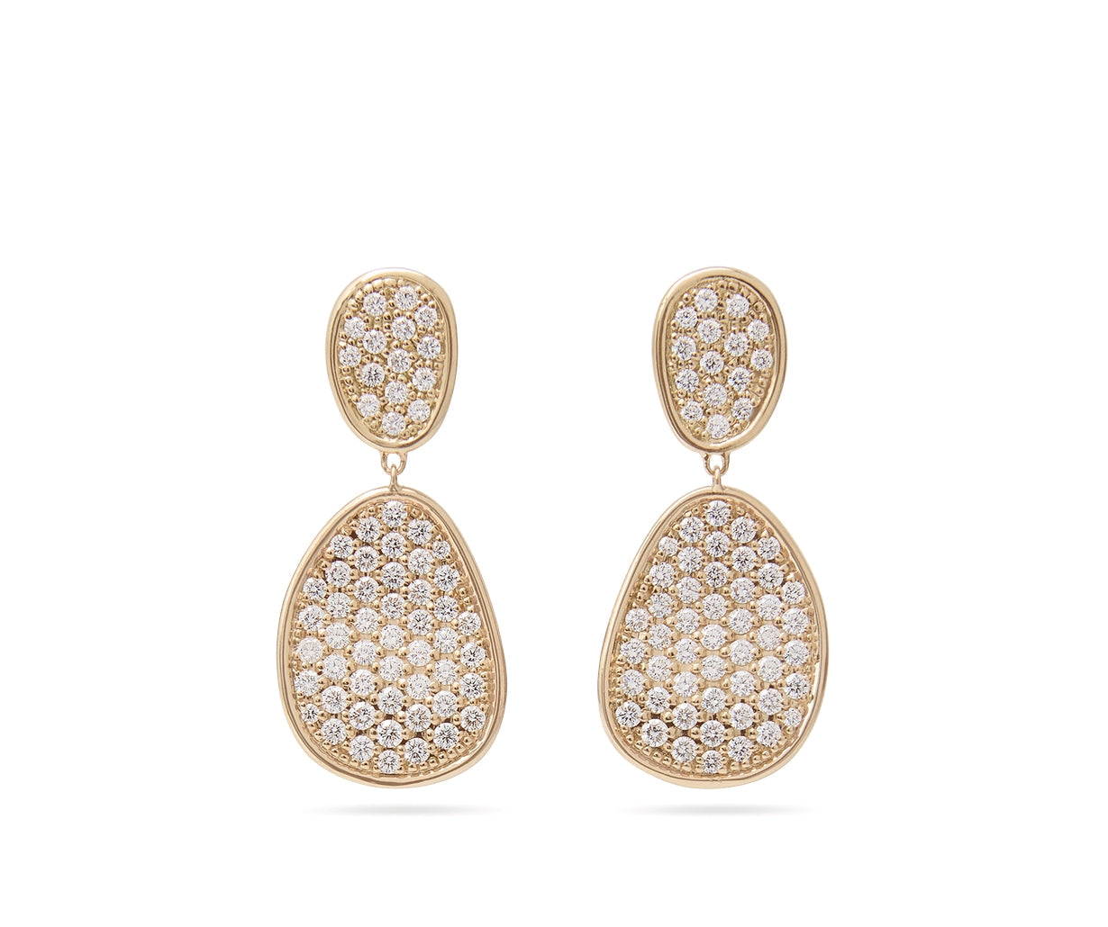 Marco Bicego Lunaria Alta 18ct Yellow Gold 2.41ct Diamond Drop Earrings - Yellow Gold