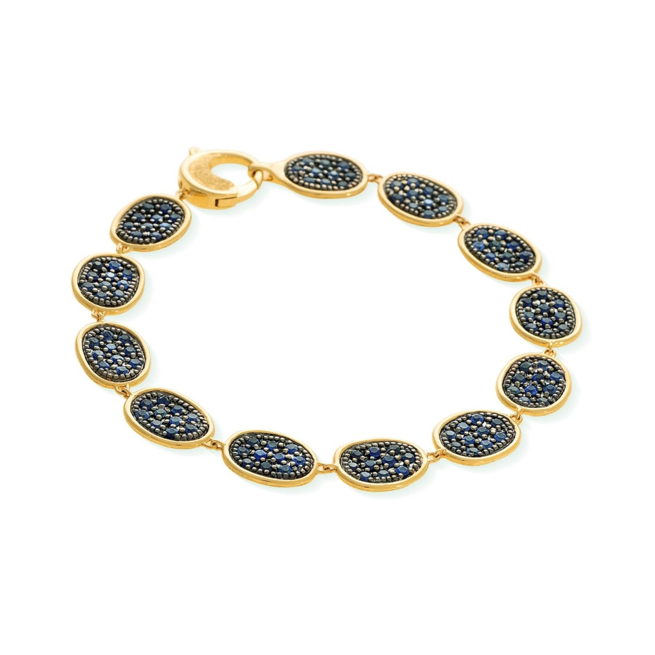 Marco Bicego Lunaria Alta 18ct Yellow Gold Sapphire Bracelet - Yellow Gold