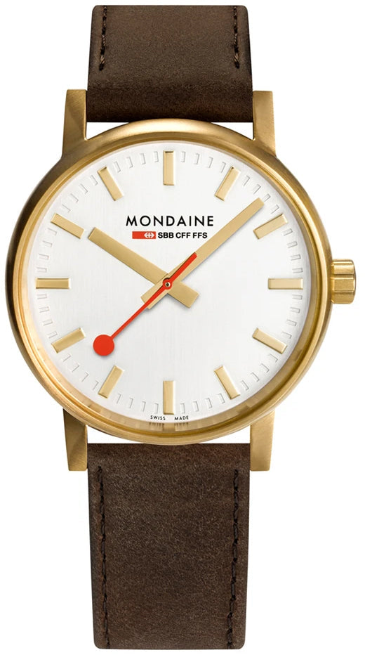 Mondaine Watch Evo2 40 Gold IP - White
