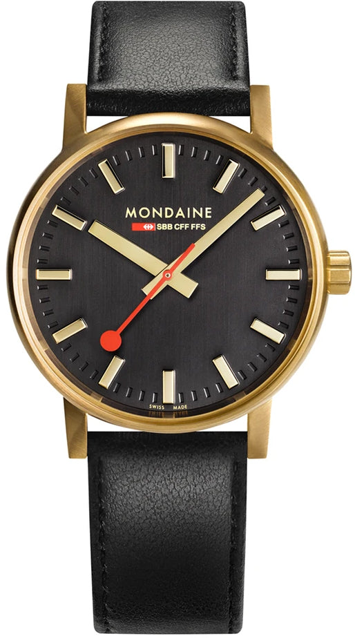 Mondaine Watch Evo2 40 Gold IP - Black