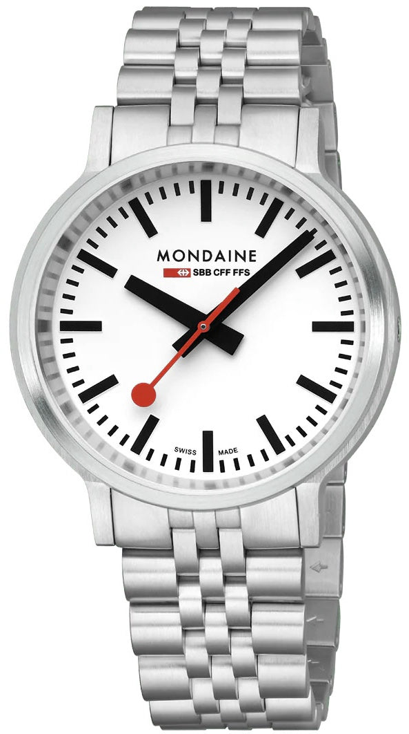 Mondaine Watch SBB Stop2Go BackLight White