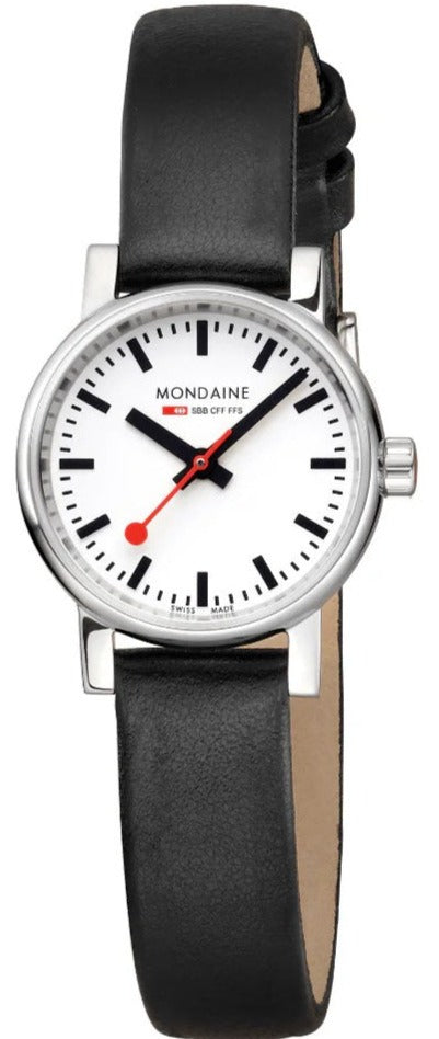 Mondaine Watch Evo2 Black Vegan Grape Leather