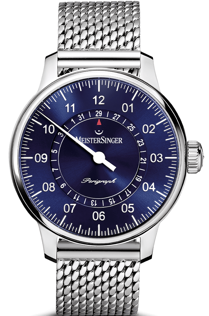 MeisterSinger Watch Perigraph Milanaise Bracelet - Blue