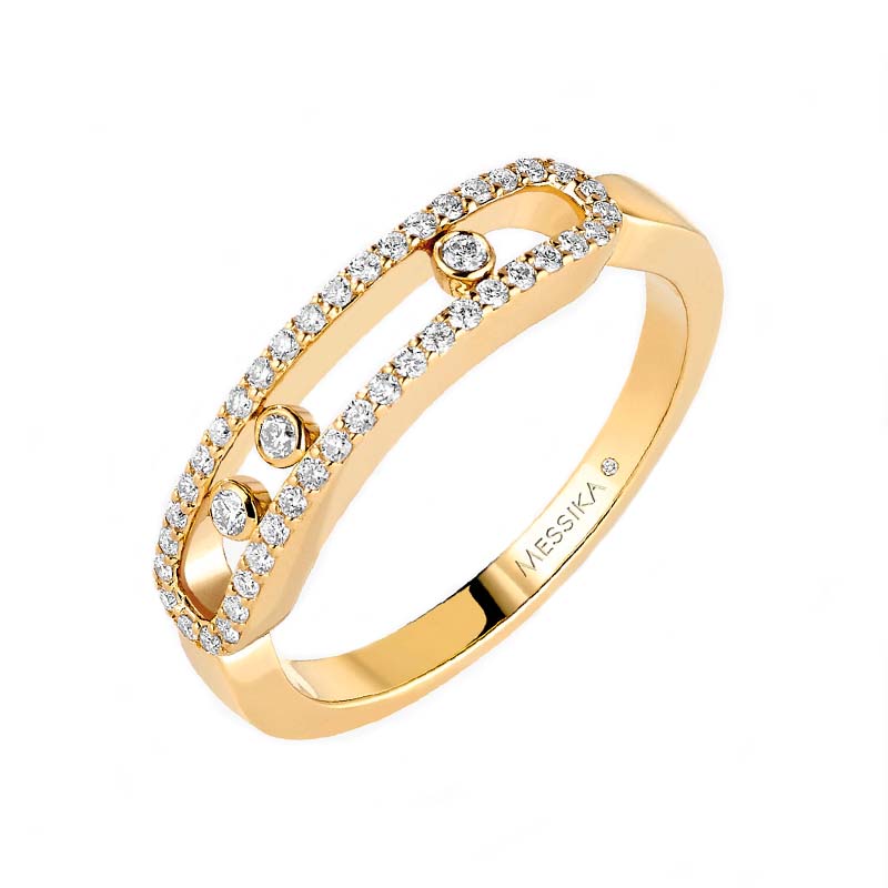 Messika Baby Move Pave 18ct Yellow Gold 0.25ct Diamond Ring - Q