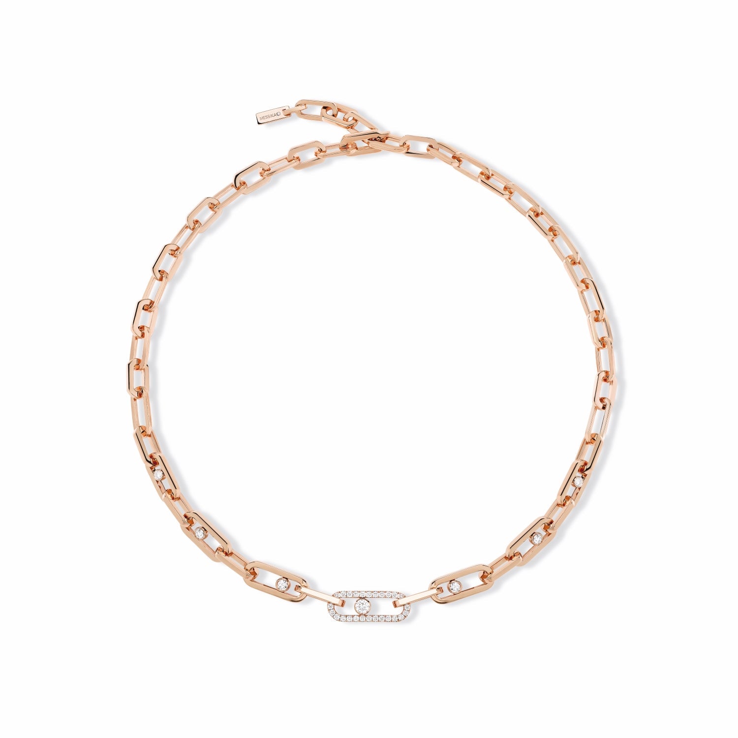 Messika Move Link 18ct Rose Gold 1.11ct Diamond Necklace
