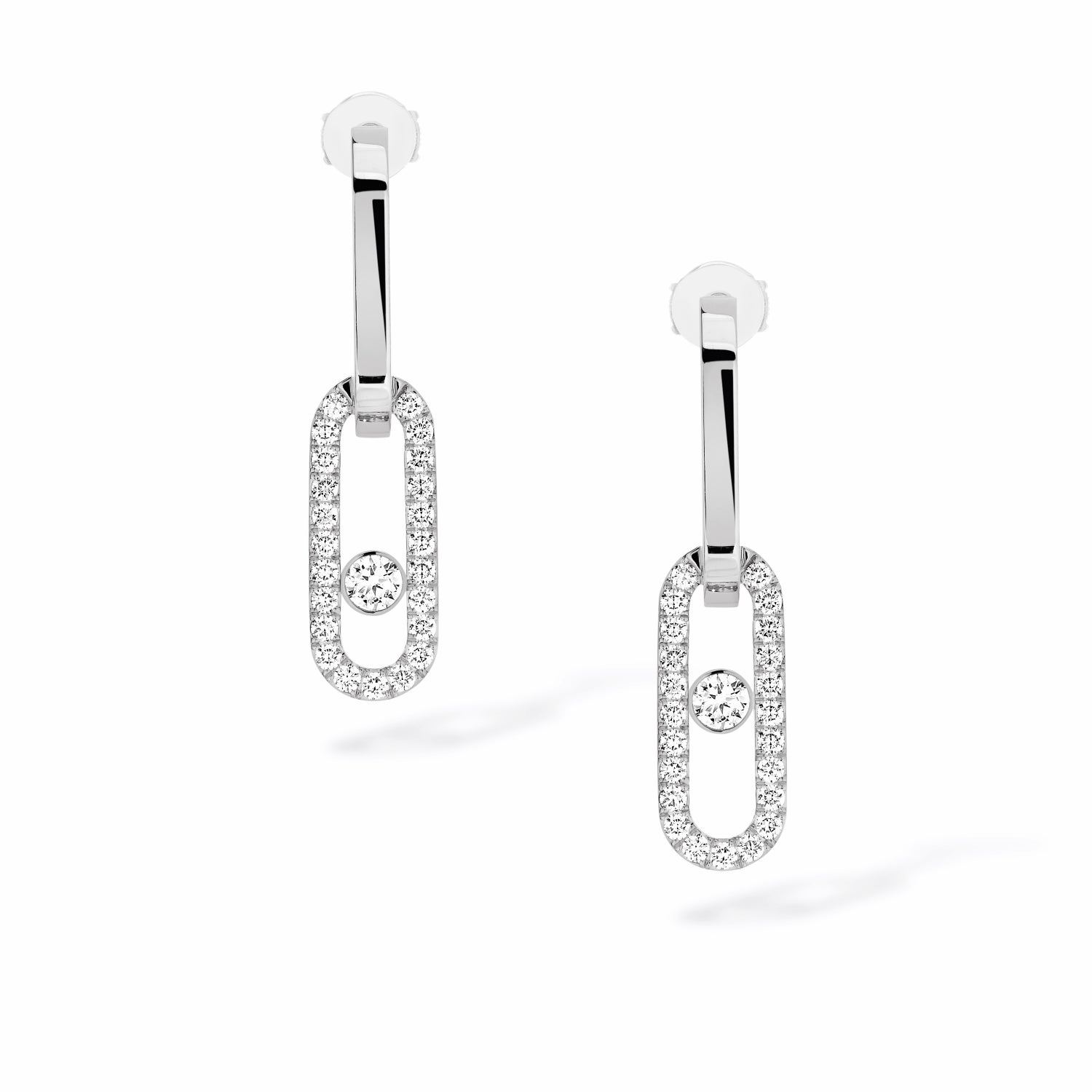 Messika Move Link 18ct White Gold 0.88ct Diamond Drop Earrings