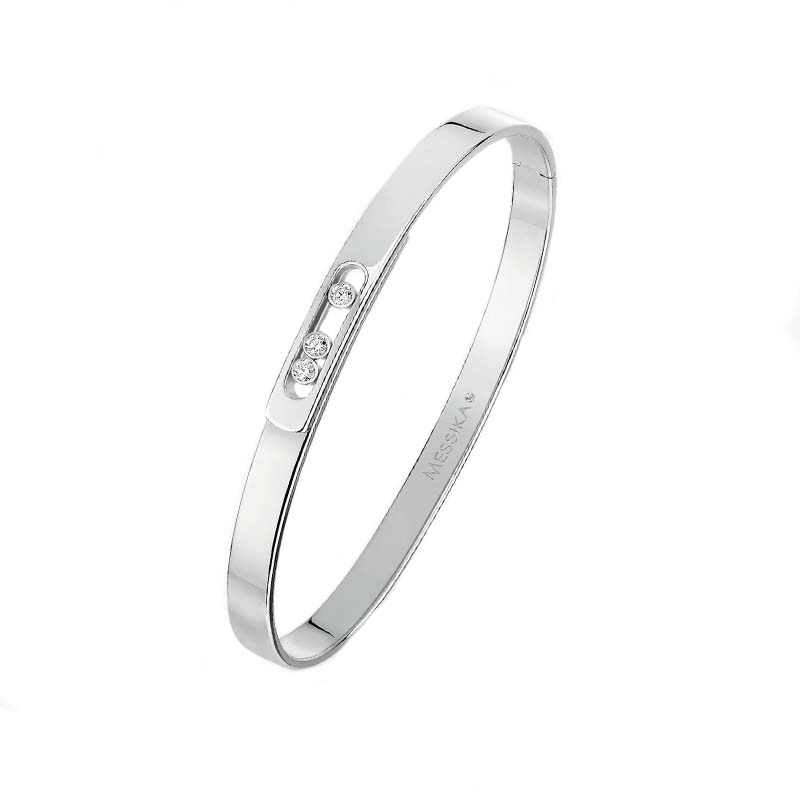 Messika Move Noa 18ct White Gold 0.11ct Diamond Bangle - XS (13.5-14.5 cm)