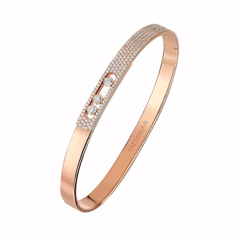 Messika Move Noa Pave 18ct Rose Gold 0.95ct Diamond Bangle - L (17-18 cm)