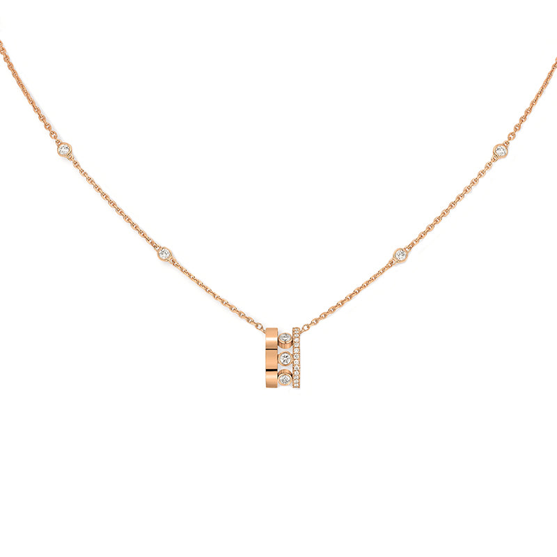 Messika Move Romane 18ct Rose Gold 0.32ct Diamond Necklace - Gold