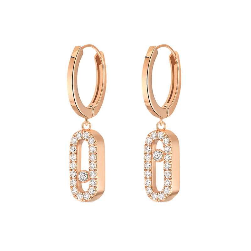 Messika Move Uno 18ct Rose Gold 0.19ct Diamond Hoop Earrings - Gold