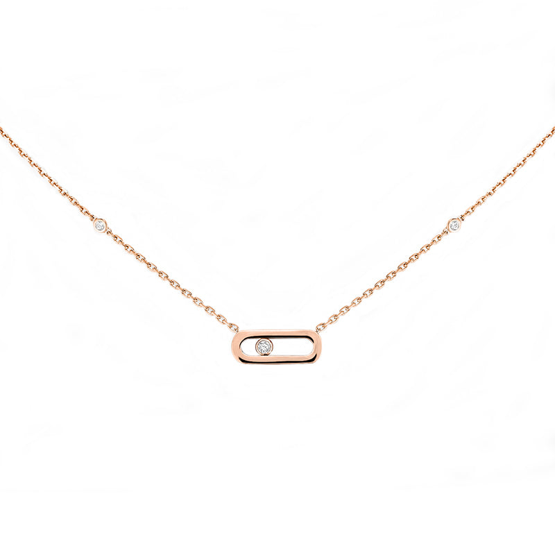 Messika Move Uno 18ct Rose Gold Diamond Necklace - Gold