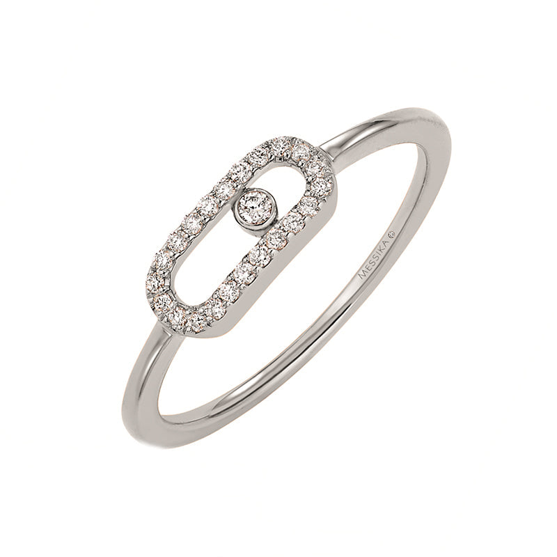 Messika Move Uno 18ct White Gold 0.09ct Diamond Ring - L