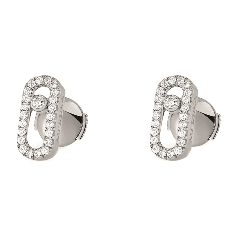 Messika Move Uno 18ct White Gold 0.18ct Diamond Stud Earrings - Gold