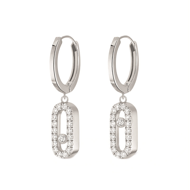 Messika Move Uno 18ct White Gold 0.19ct Diamond Hoop Earrings - Gold