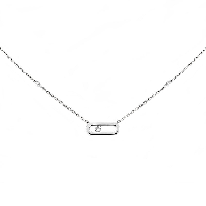 Messika Move Uno 18ct White Gold Diamond Necklace - Gold