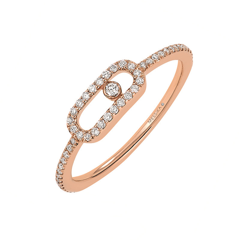 Messika Move Uno Pave 18ct Rose Gold 0.15ct Diamond Ring - O