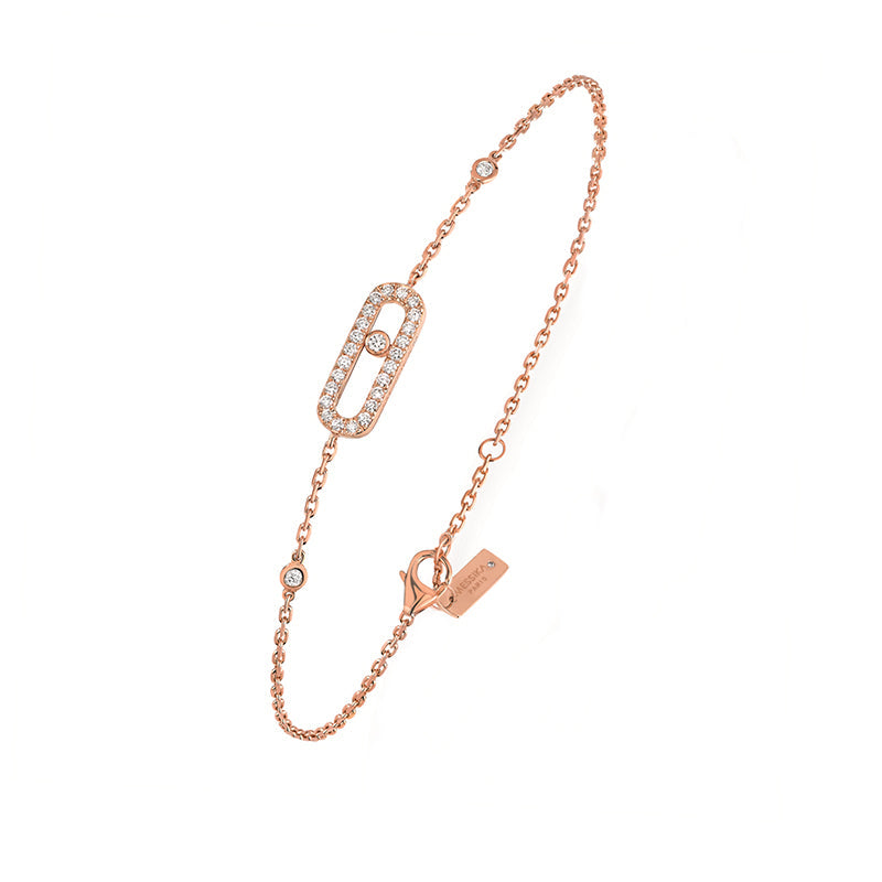 Messika Move Uno Pave 18ct Rose Gold 0.20ct Diamond Bracelet - Gold