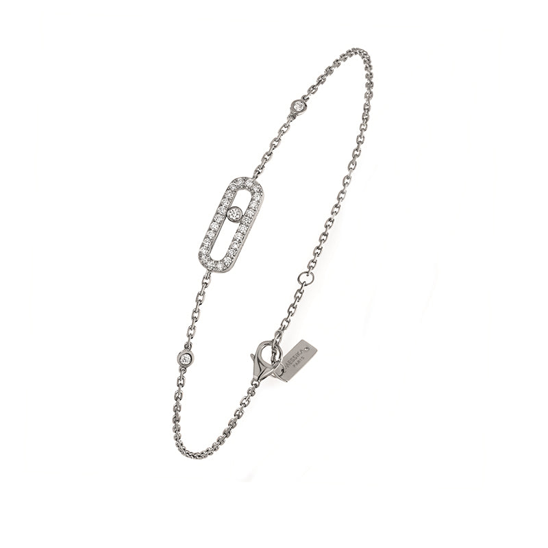 Messika Move Uno Pave 18ct White Gold 0.20ct Diamond Bracelet - Gold