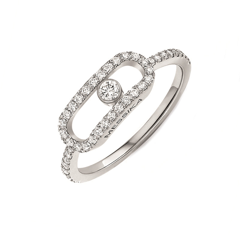 Messika Move Uno Pave XL 18ct White Gold 0.31ct Diamond Ring - M