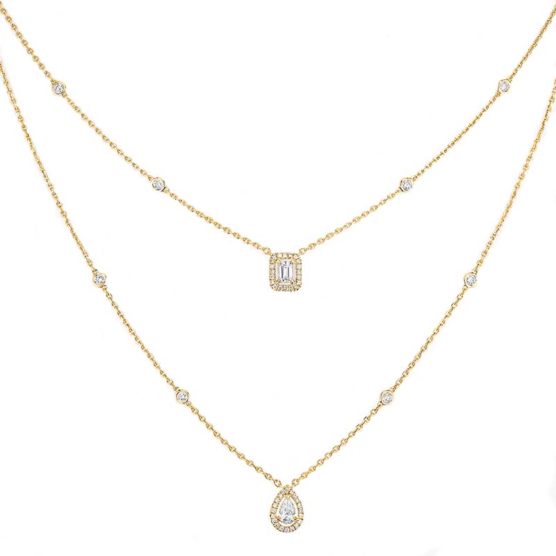 Messika My Twin 18ct Yellow Gold 0.80ct Diamond Two Row Necklace - Gold