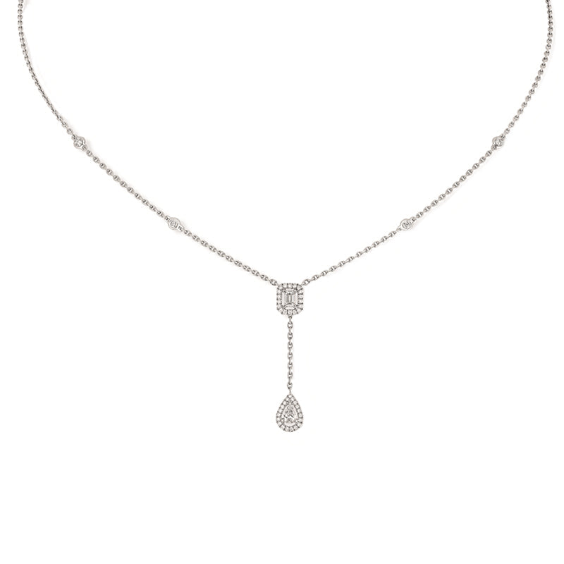 Messika My Twin 18ct White Gold 0.35ct Diamond Tie Necklace - Gold