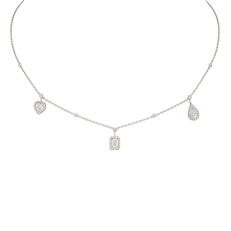 Messika My Twin 18ct White Gold 0.76ct Diamond Trio Necklace - Gold
