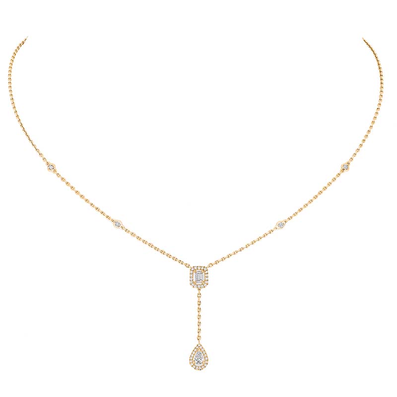 Messika My Twin 18ct Yellow Gold 0.35ct Diamond Tie Necklace - Gold