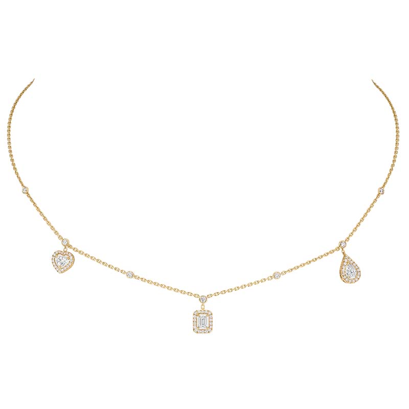 Messika My Twin 18ct Yellow Gold 0.76ct Diamond Trio Necklace - Gold