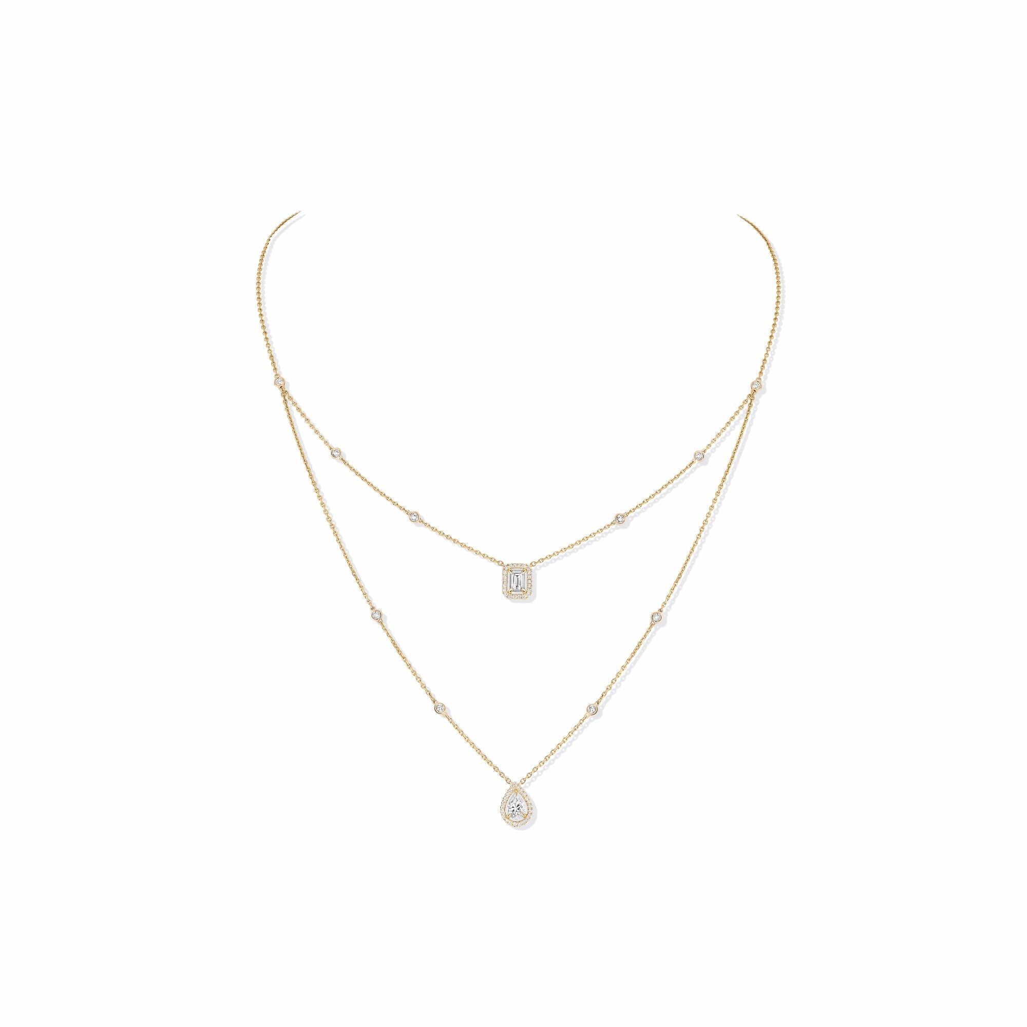 Messika My Twin 18ct Yellow Gold 1.24ct Diamond Two Row Necklace