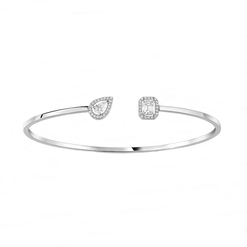 Messika My Twin Toi & Moi 18ct White Gold 0.40ct Diamond Bangle - M (15.5-16cm)