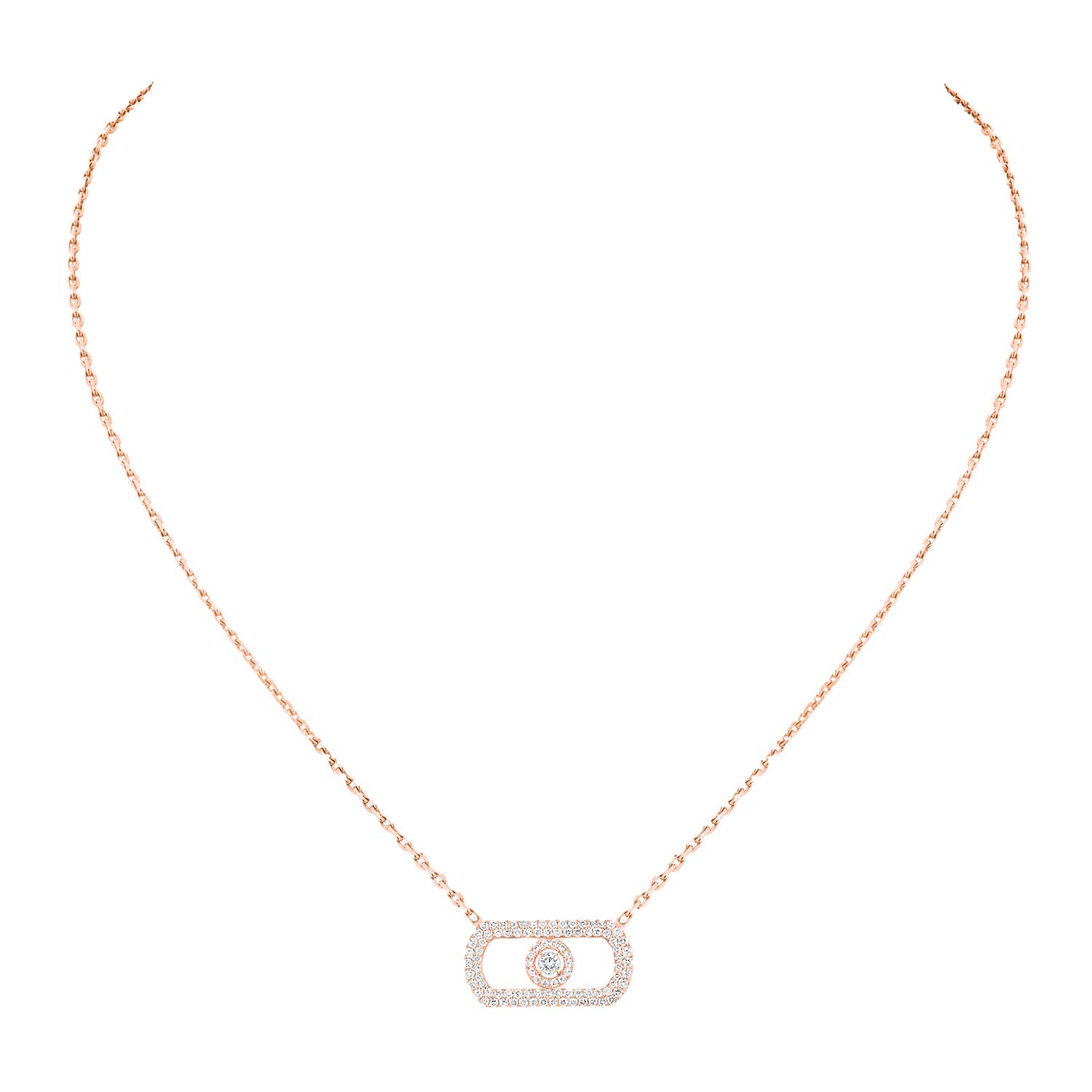 Messika So Move 18ct Rose Gold 0.67ct Diamond Pave Necklace