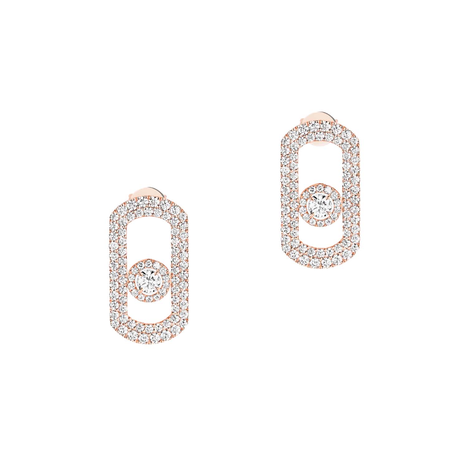 Messika So Move 18ct Rose Gold 1.30ct Diamond Pave Stud Earrings