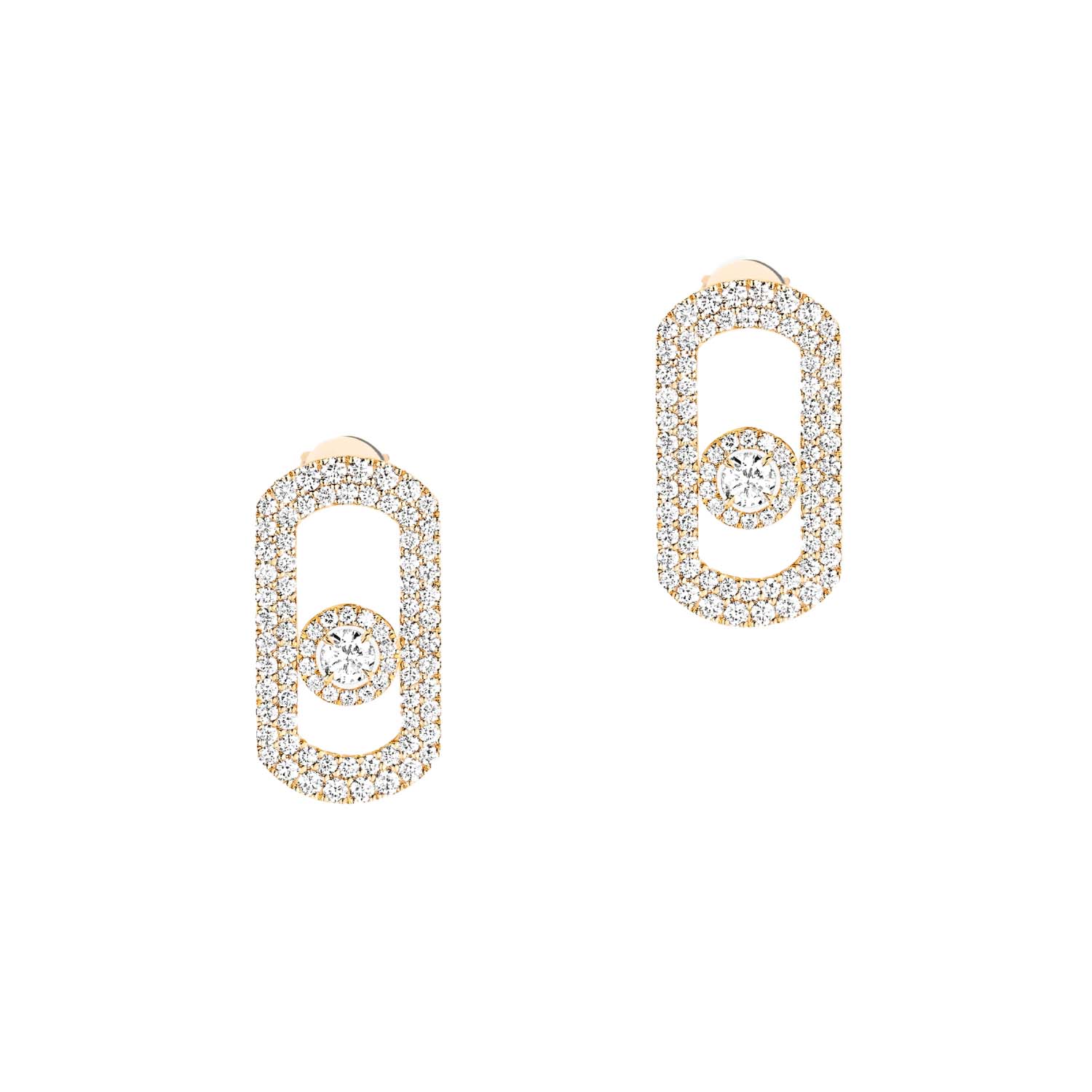 Messika So Move 18ct Yellow Gold 1.30ct Diamond Pave Stud Earrings