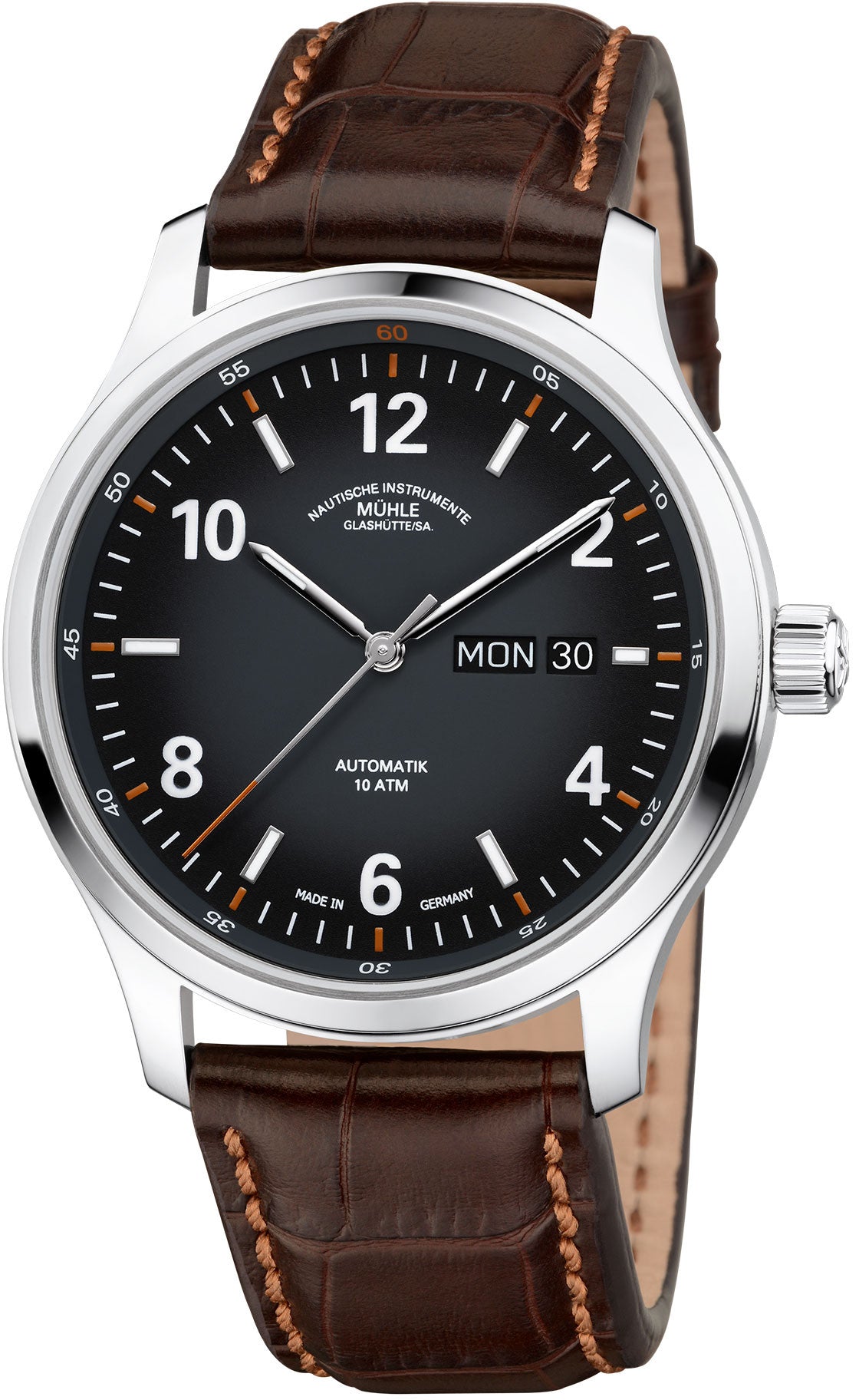 Muhle Glashutte Watch Lunova Tag Datum Titanium - Black