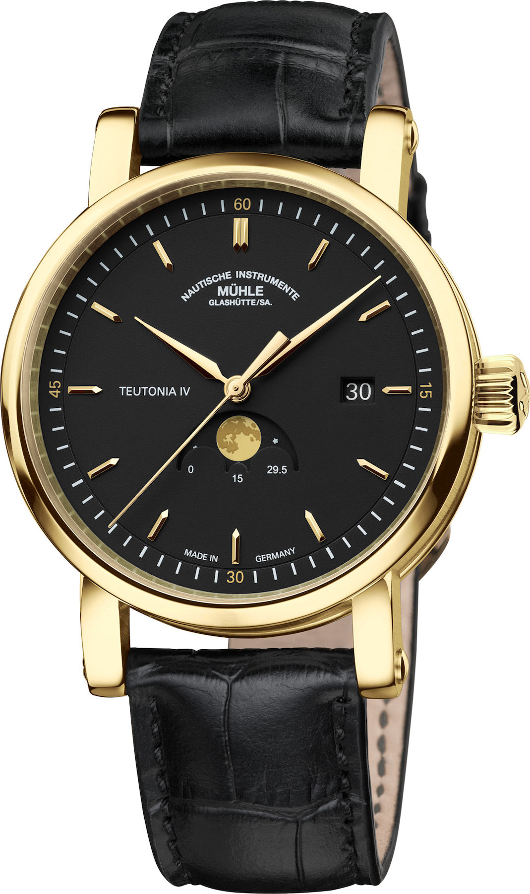 Muhle Glashutte Watch Teutonia IV Moonphase Gold Limited Edition