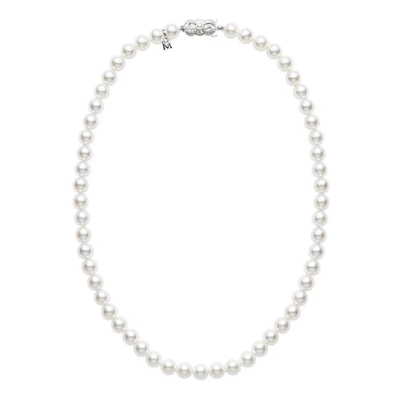 Mikimoto 18ct White Gold 6.5mm White A1 Grade Akoya Pearl Uniform Strand Necklace - White