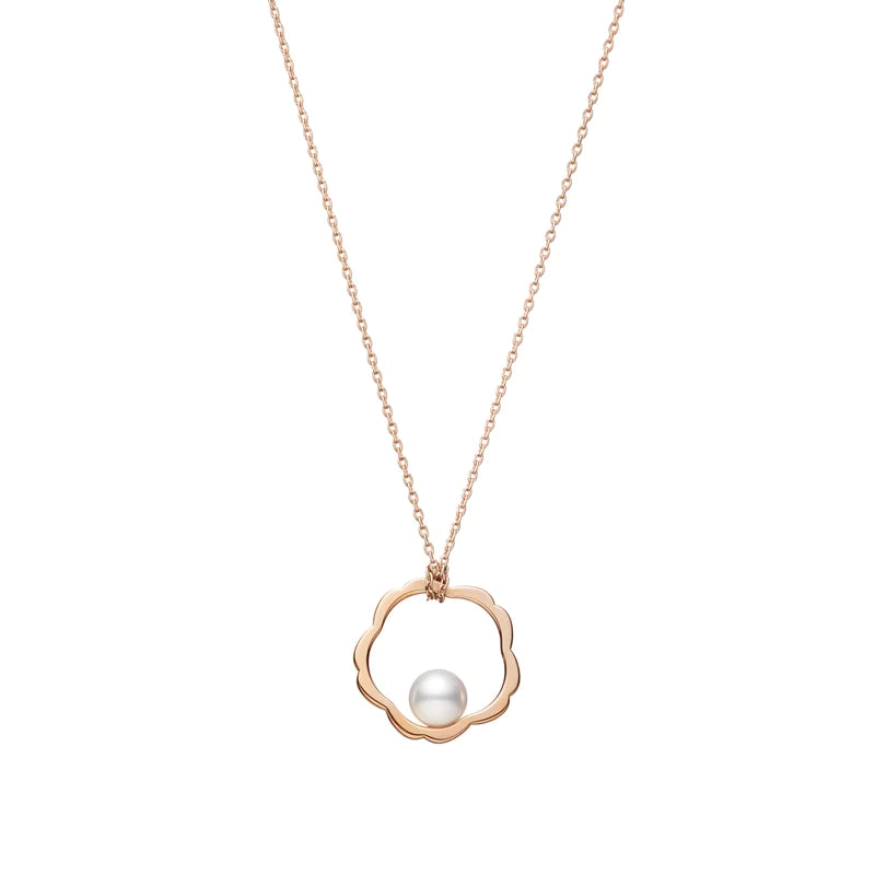 Mikimoto Cherry Blossom 18ct Rose Gold Akoya Pearl Pendant