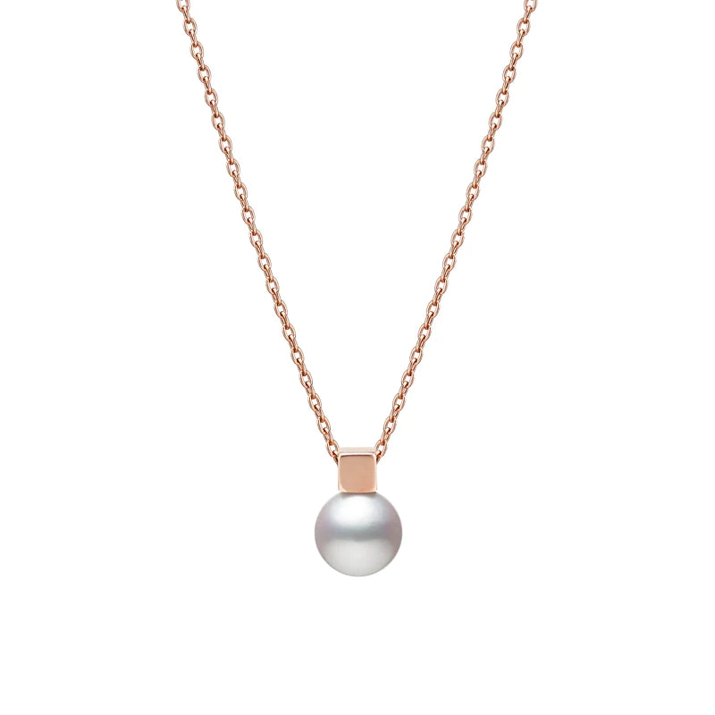 Mikimoto Classic 18ct Rose Gold White Akoya Pearl Necklace