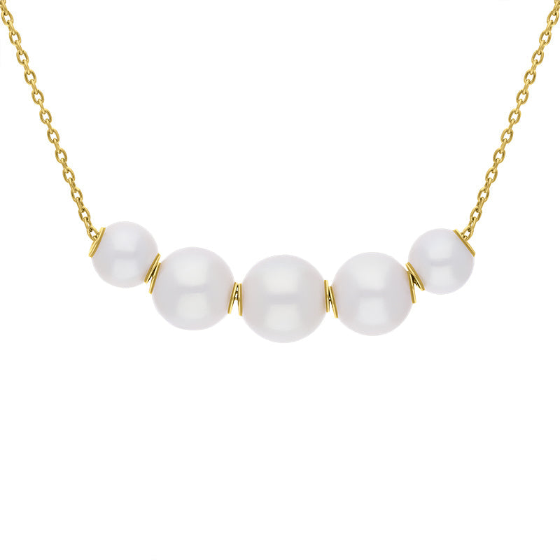 Mikimoto Jewels In Motion 18ct Yellow Gold White Akoya Pearl Necklace