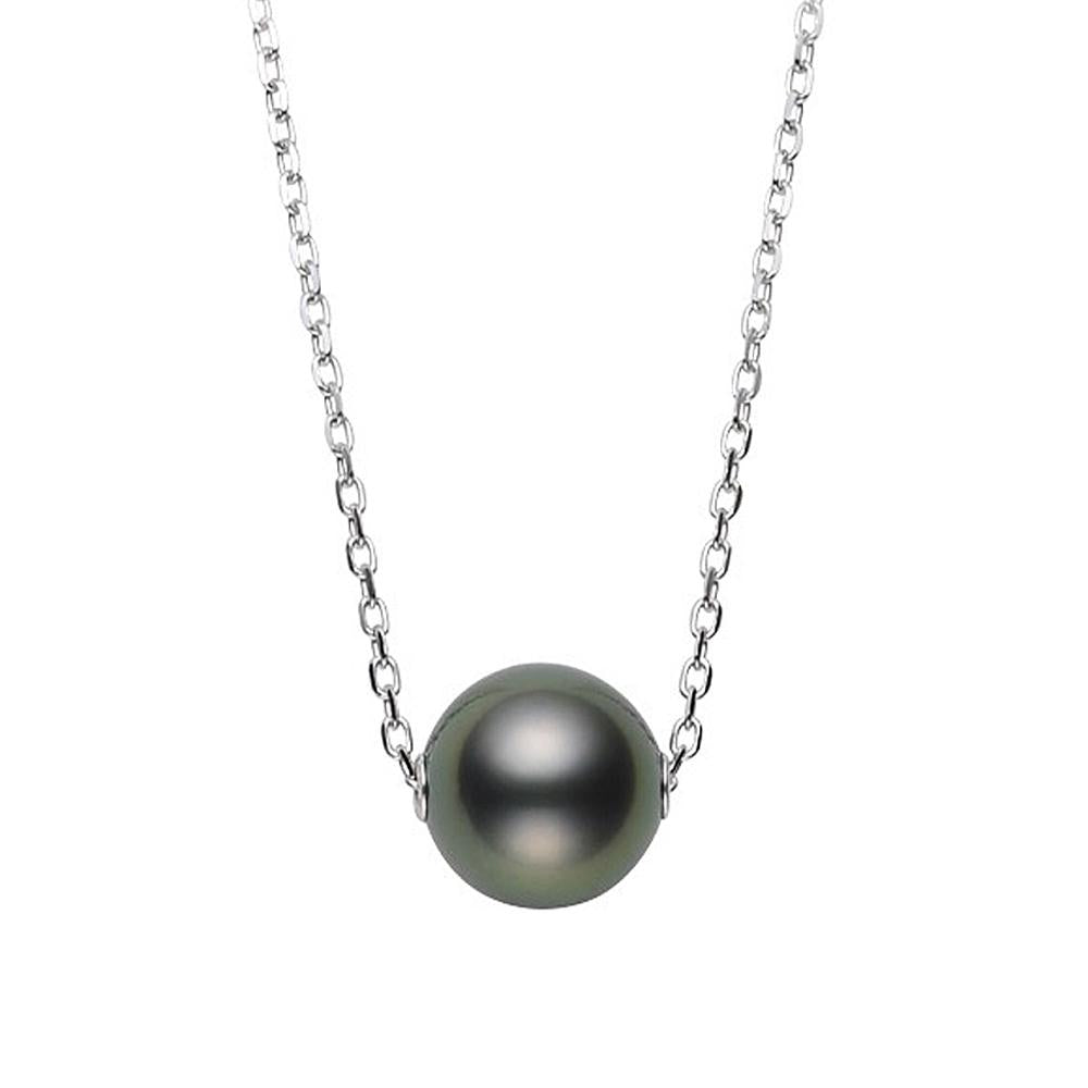 Mikimoto 18ct White Gold 10 - 11mm Black South Sea Pearl Necklace - Option1 Value White Gold