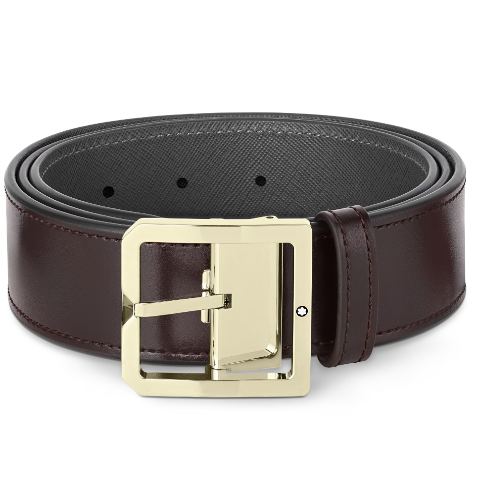 Montblanc Reversible 40mm Leather Belt Brown Grey D