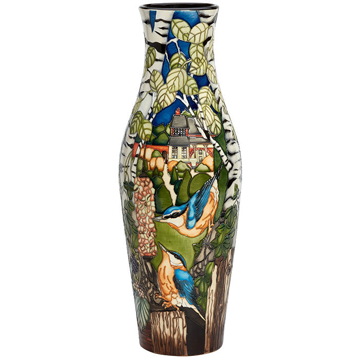 Moorcroft Limited Edition A Jar of Nuthatches Vase