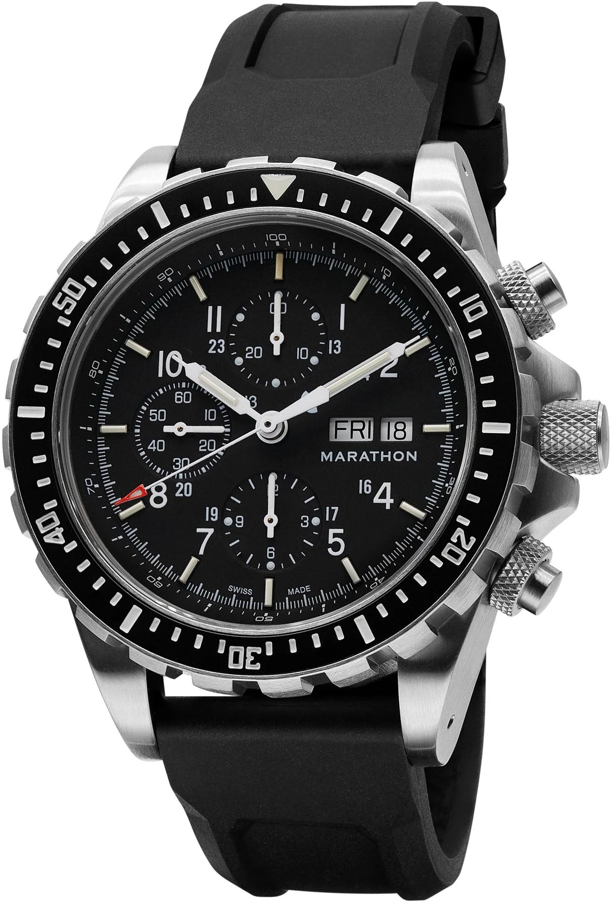 Marathon Watch Dive Jumbo Diver Pilots Automatic Chronograph CSAR - Black